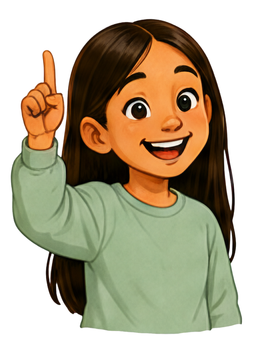 A Wealthi student raising her hand